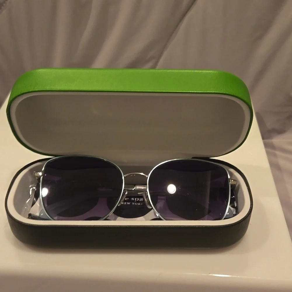 Kate Spade Sunglasses Maryam gray metal and plastic frame brand new in case